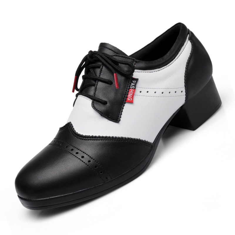 Cool Betty fashion black and white contrast color stitching high heel modern dance outdoor square dance shoes sailor dance dancing shoes Cool Betty fashion black and white contrast color stitching high heel modern dance outdoor square dance shoes sailor dance dancing shoes
