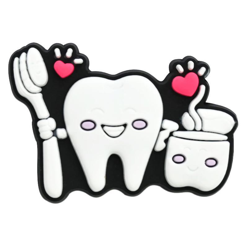 Hebilla de bolsa de agujero, cuidado creativo, zapatos de dientes, accesorios de bolsa de agujero de flor, accesorios de bricolaje, accesorios de zapatos de dibujos animados, accesorios, serie d