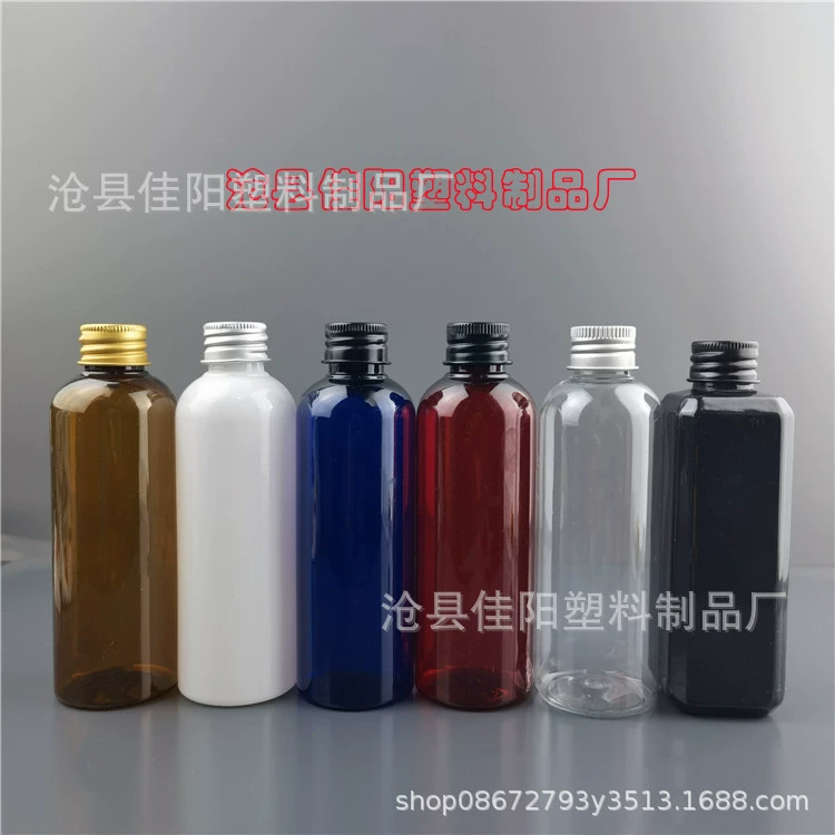 На складе 100 мл алюминиевая крышка пластиковая бутылка ПЭТ прозрачная пластиковая бутылка квадратная 100 мл дополнительная бутылка образец бутылка