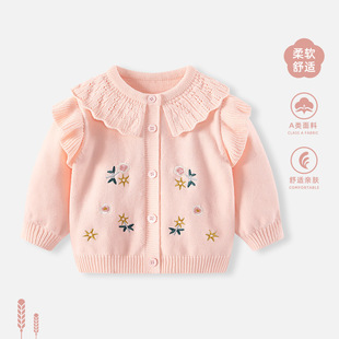 Baby Knitted Cardigan Autumn Clothing for Girls 2025 New Style Clothes Kidsren's Sweater Jacket Spring & Fall Baby Tops