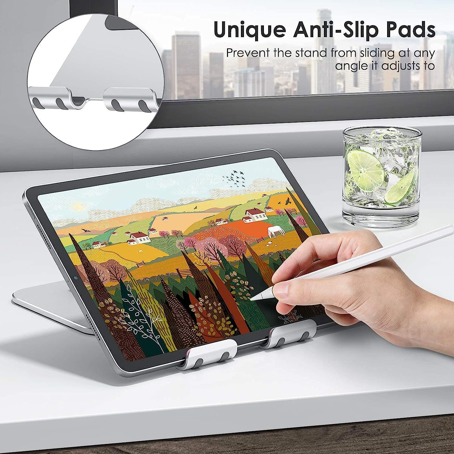 跨境平板電腦支架手機支架桌面網課直播鋁合金摺疊支架亞馬遜