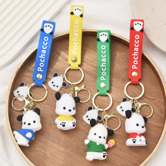 かわいいパチャ犬のキーホルダーシリコン二次元かばんストラップ学生のキーホルダー卸売りアニメネット赤ストラップ