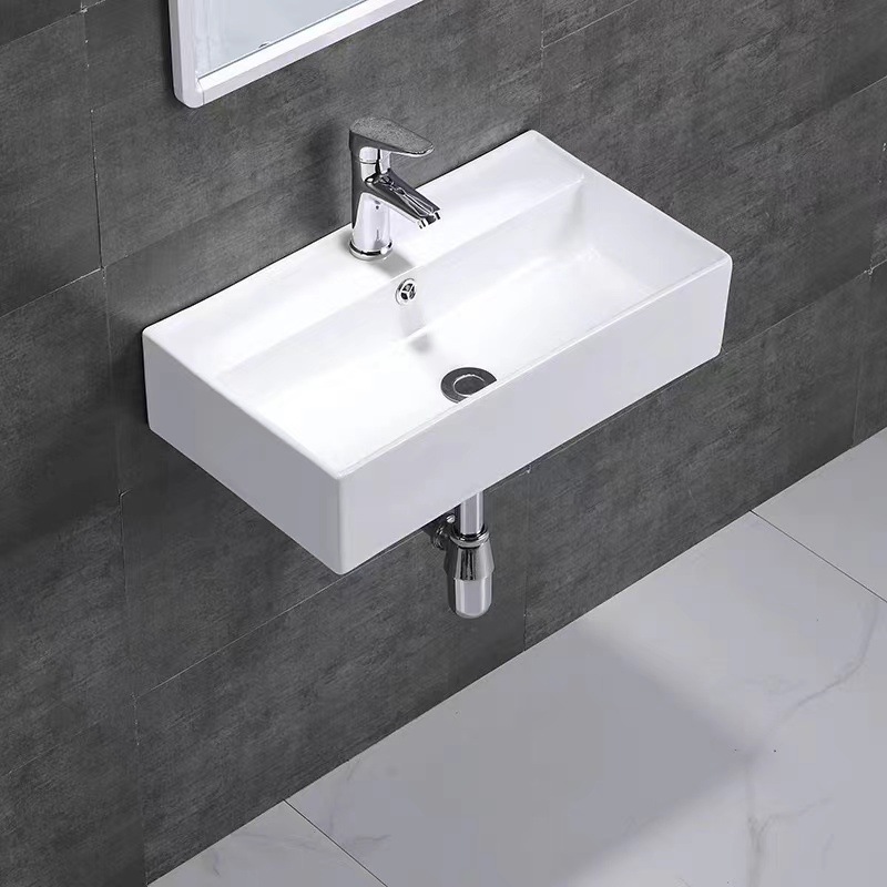 Lavabo de cerámica montado en la pared lavabo único lavabo de baño lavabo mini lavabo colgante baño balcón lavabo pequeño tamaño
