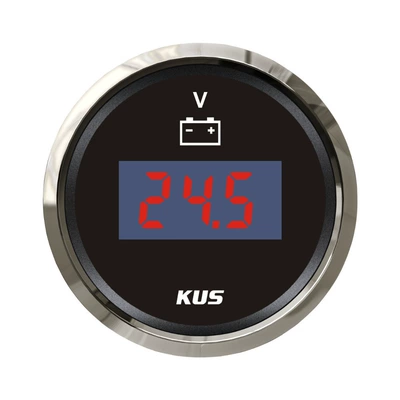 KUS Car Instrument 52mm Digital Voltmeter 9-32V Universal Instrument for Boats, Cars, and RVs with Night Light