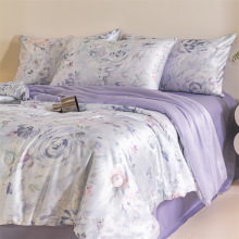 夏季冰丝四件套可水洗真丝夏凉被丝滑裸睡刺绣夏被薄被床单三件套