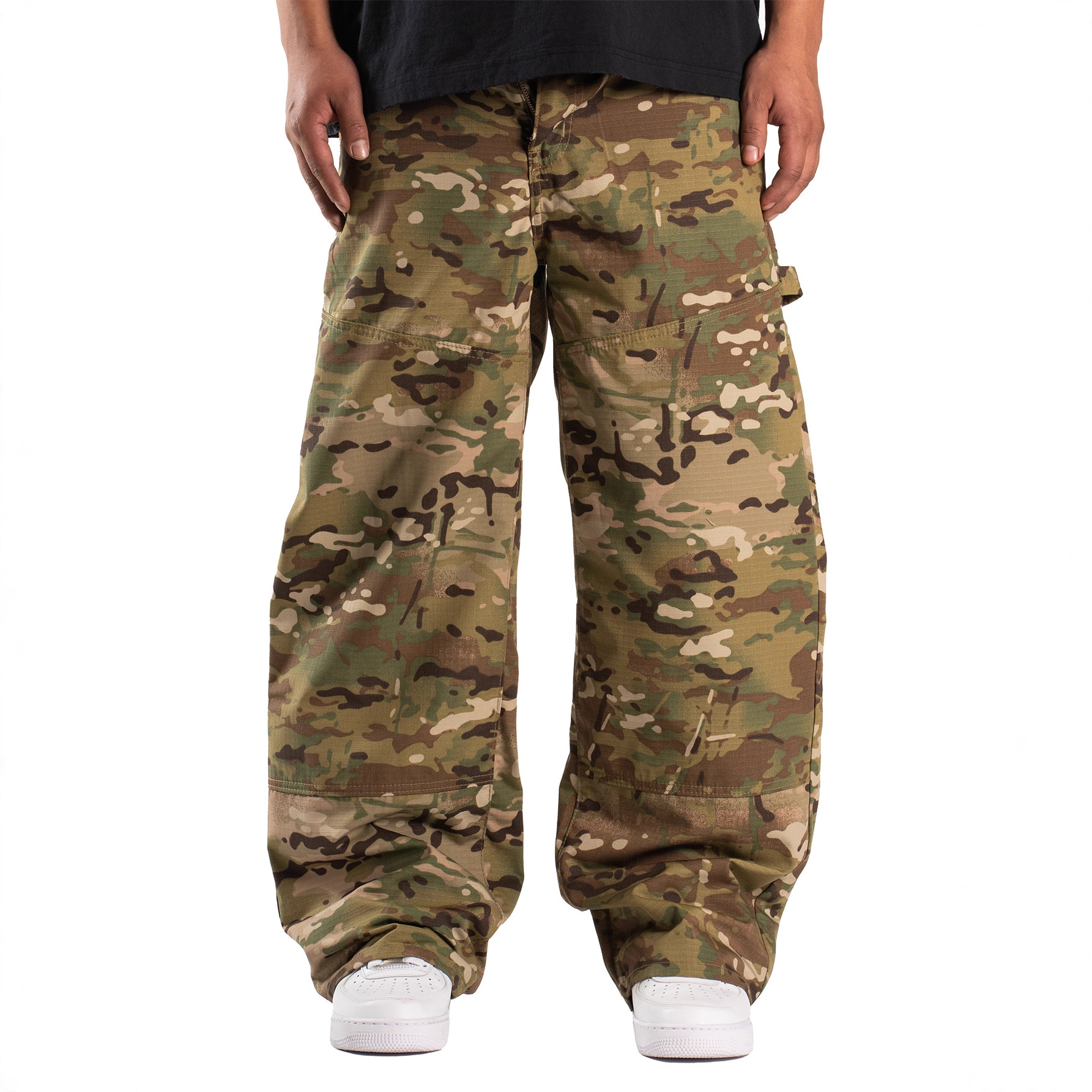 Herren Camouflage Cargohose Locker Geschnittene Arbeitshose_voghion.com