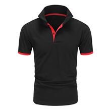 L 35477 Solid Color Block Men's Polo ��ɫƴ����ʿ Polo ��