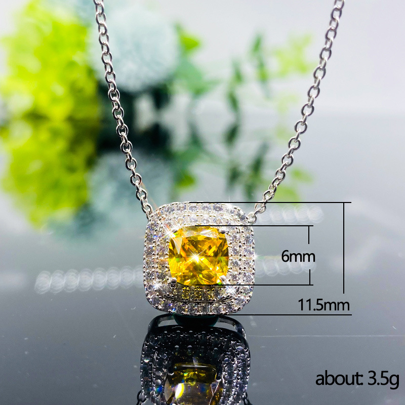 Copper Simple Style Shiny Inlay Square Zircon Necklace display picture 1