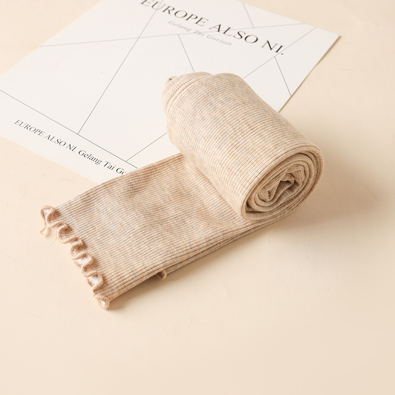 Leggings para niños de terciopelo fino pantimedias de oreja de madera recortadas para niñas de color sólido estilo coreano leggings de otoño e invierno a juego