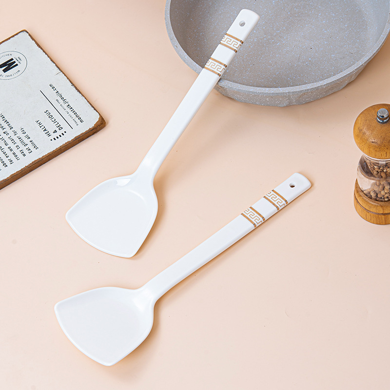 New ceramic spatula 30cm ceramic glazed high temperature resistant not easy to mold no paint no wax family more health New ceramic spatula 30cm ceramic glazed high temperature resistant not easy to mold no paint no wax family more health