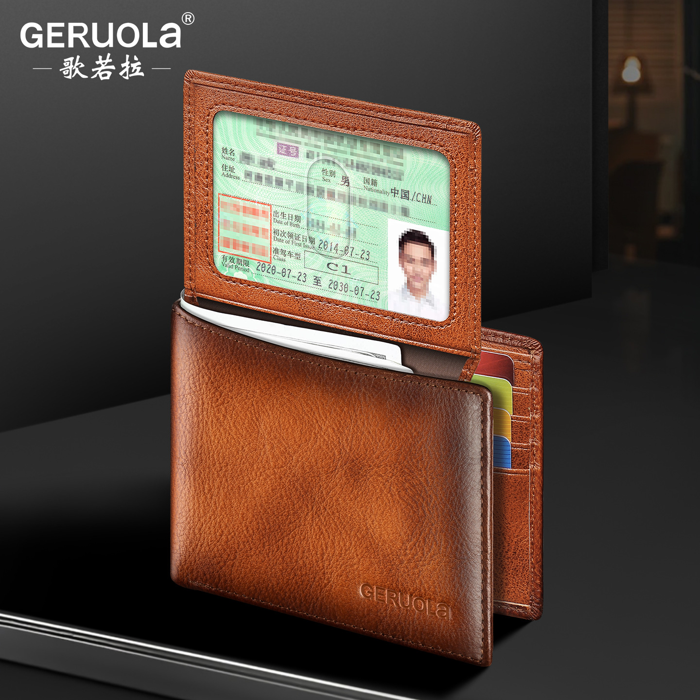 Cartera de cuero transfronteriza para hombres 2025, nueva cartera de cuero simple, cartera de cuero de vaca, cartera multi-tarjeta