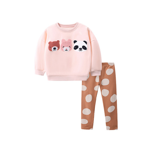 Little maven European and American winter girls' velvet sweatshirt autumn children's suit cute girls pants suit