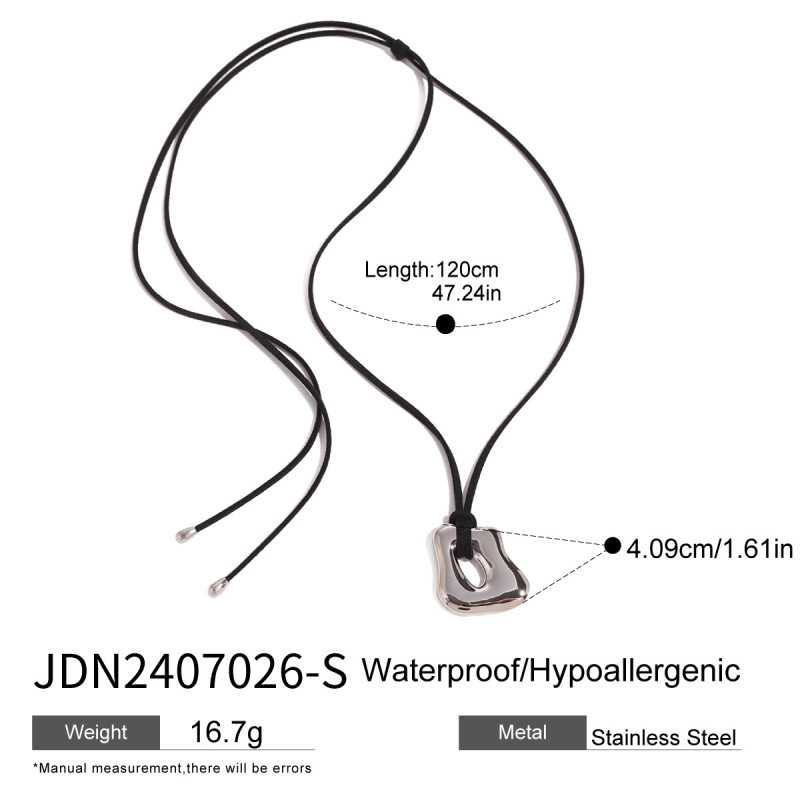 Jieding ヨーロッパとアメリカの黒ロープチタン鋼ネックレスニッチデザイン鎖骨チェーン非退色クロスボーダーホットスタイルステンレス鋼ジュエリー|undefined