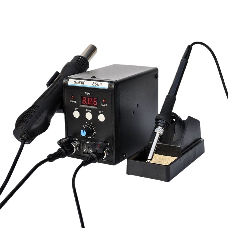 Pantalla digital de pistola de aire caliente desmontaje de soldadura 2 en 1 8586 hierro de soldadura eléctrica 858D herramienta de soldadura de mantenimiento de teléfono móvil