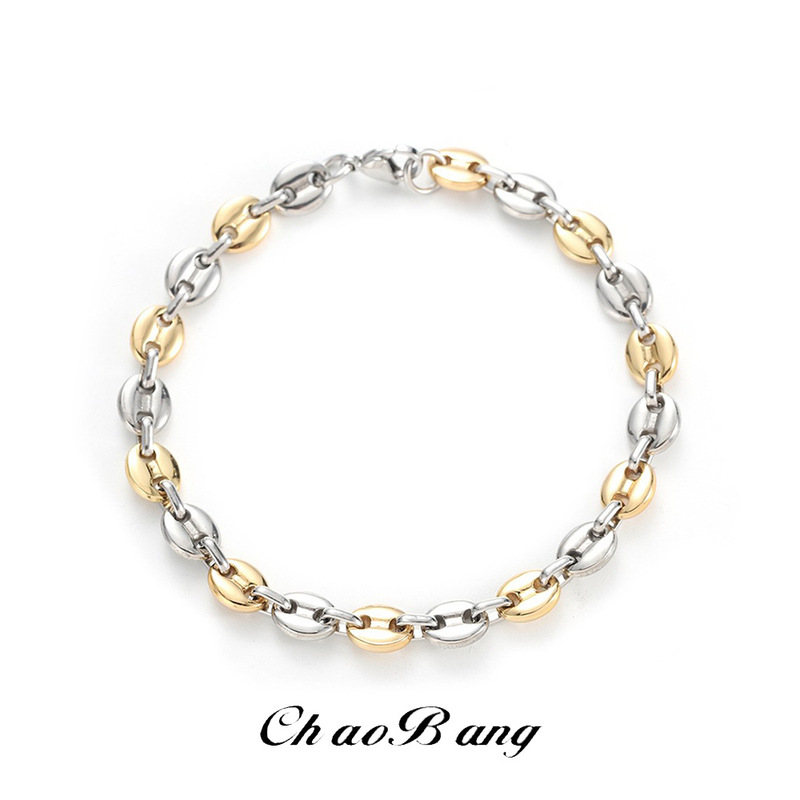 Cross-Border Gold Cross Bracelet for Men, Titanium Steel Cross-Border Hot-Selling Bracelet for Women, Fashionable and Simple Design Jewelry Wholesale