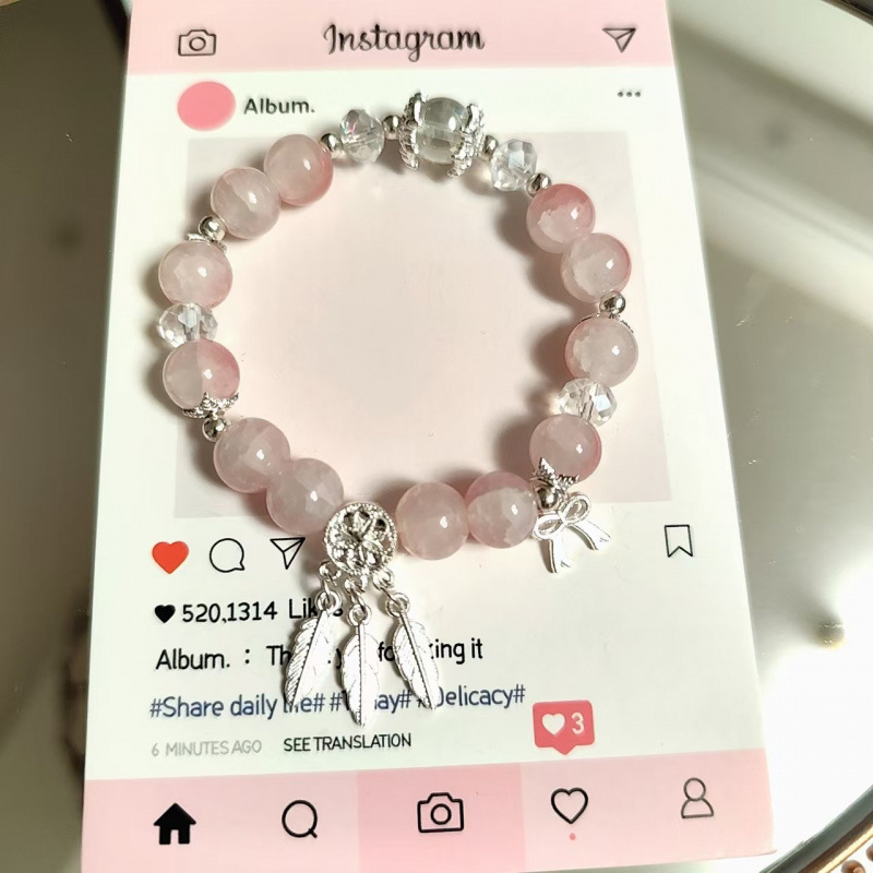 新中式蝴蝶手链女毛球小众高级感国风串珠手串学生闺蜜手饰批发_