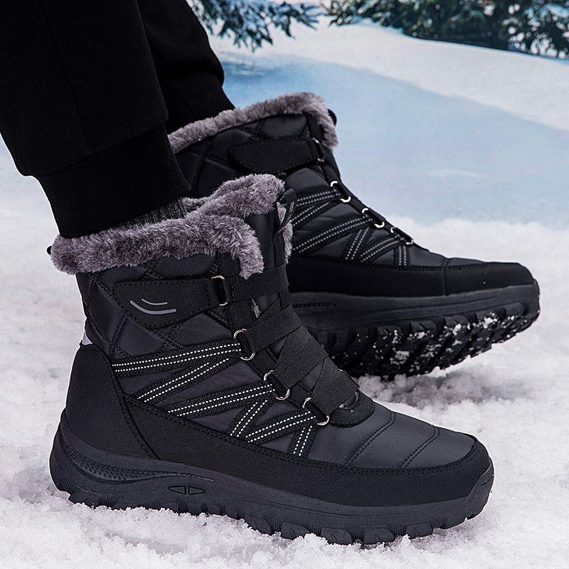 足力建雪地靴女冬季加绒加厚保暖妈妈鞋防滑中老年人户外东北