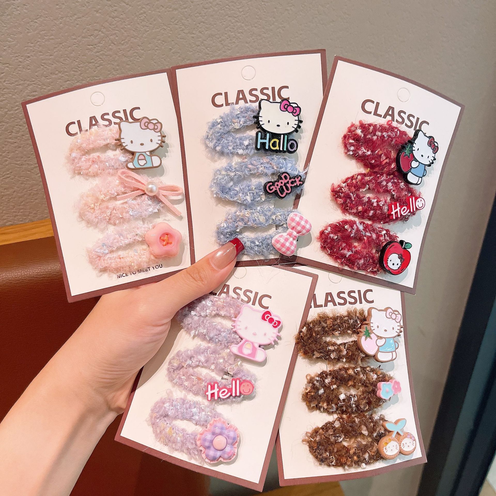 Nuevo estilo de dibujos animados de moda gato cabello de la niña dulce clips de borde de la moda universitaria de la niña estudiante