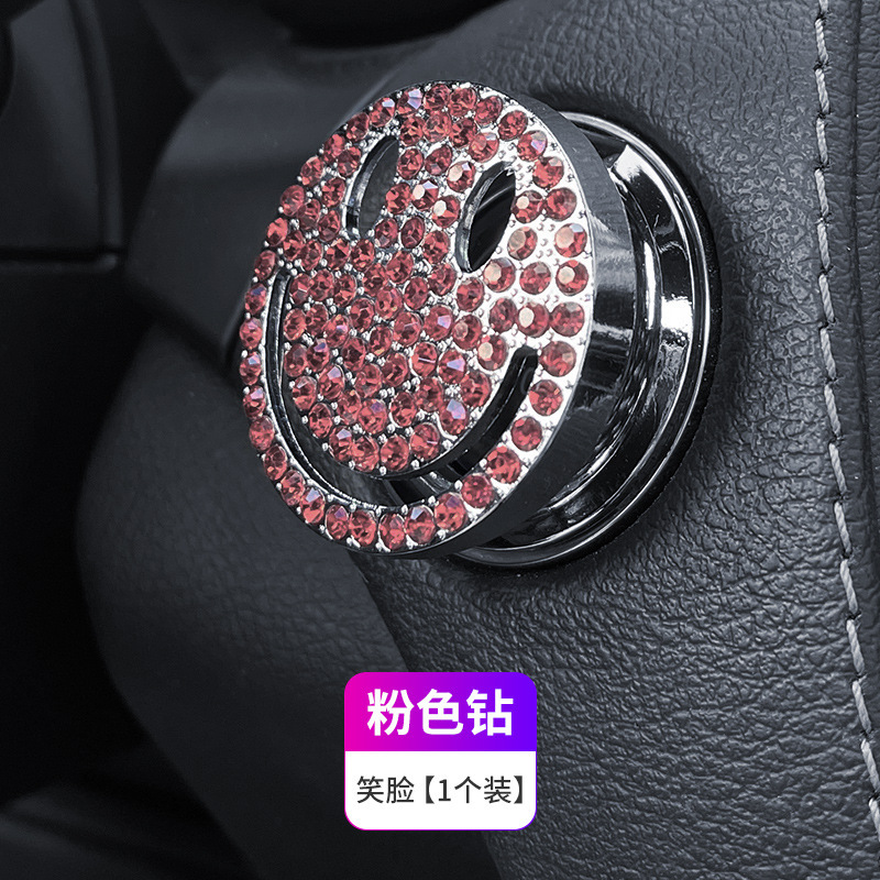 Other Automotive Interior Supplies — Qìchē Decoration Sticker Protection - smiley-face-pink-diamond