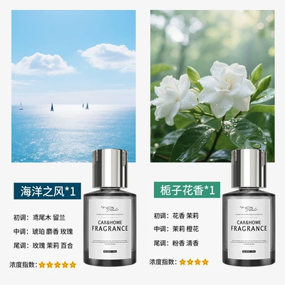 Car Perfume Aromatherapy — Silver Meizu Light Fragrance - meizu-2-bottles-ocean-gardenia