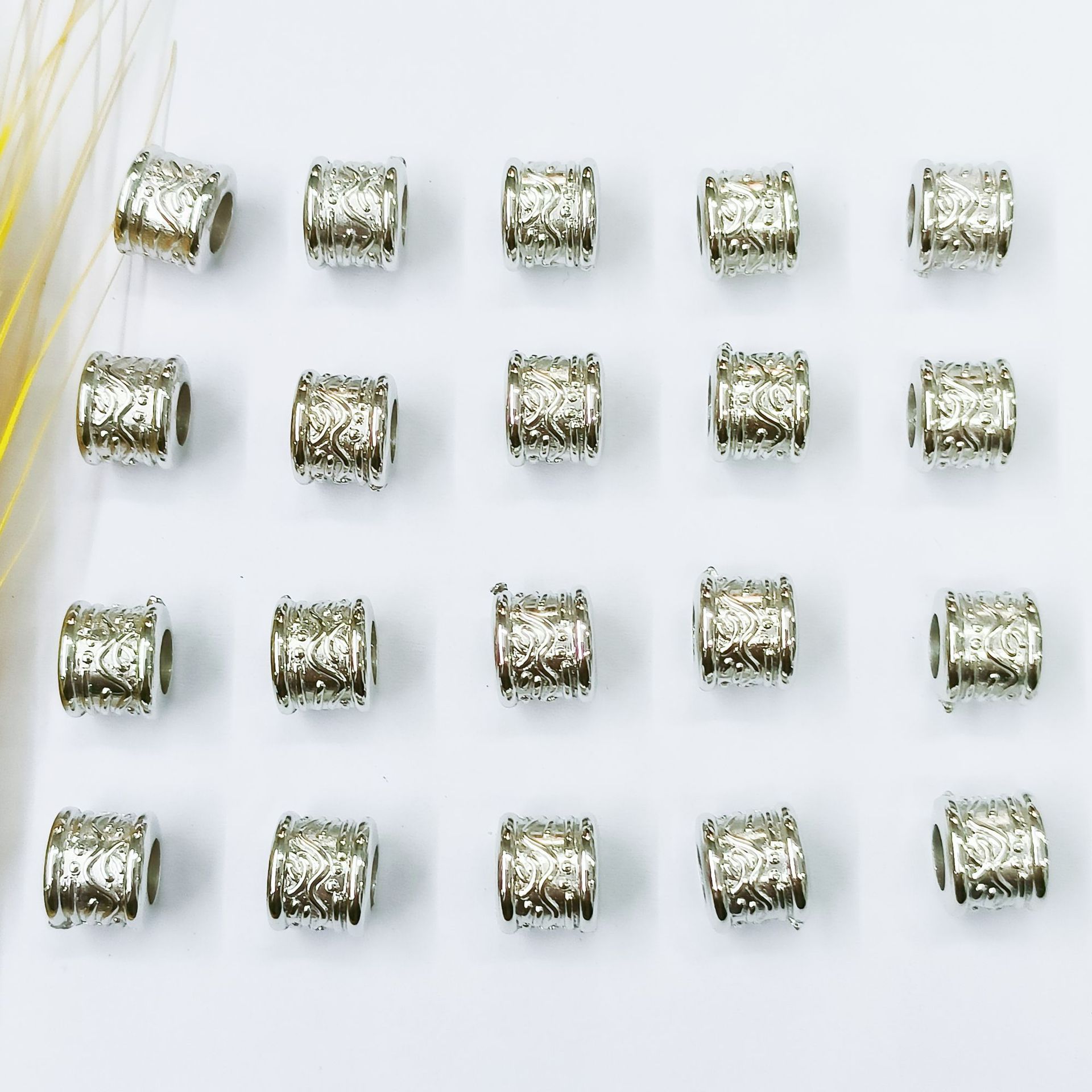 潘家多拉CCB大孔桶珠管珠隔珠手工DIY串珠手链配件白K kc uv珠750详情3