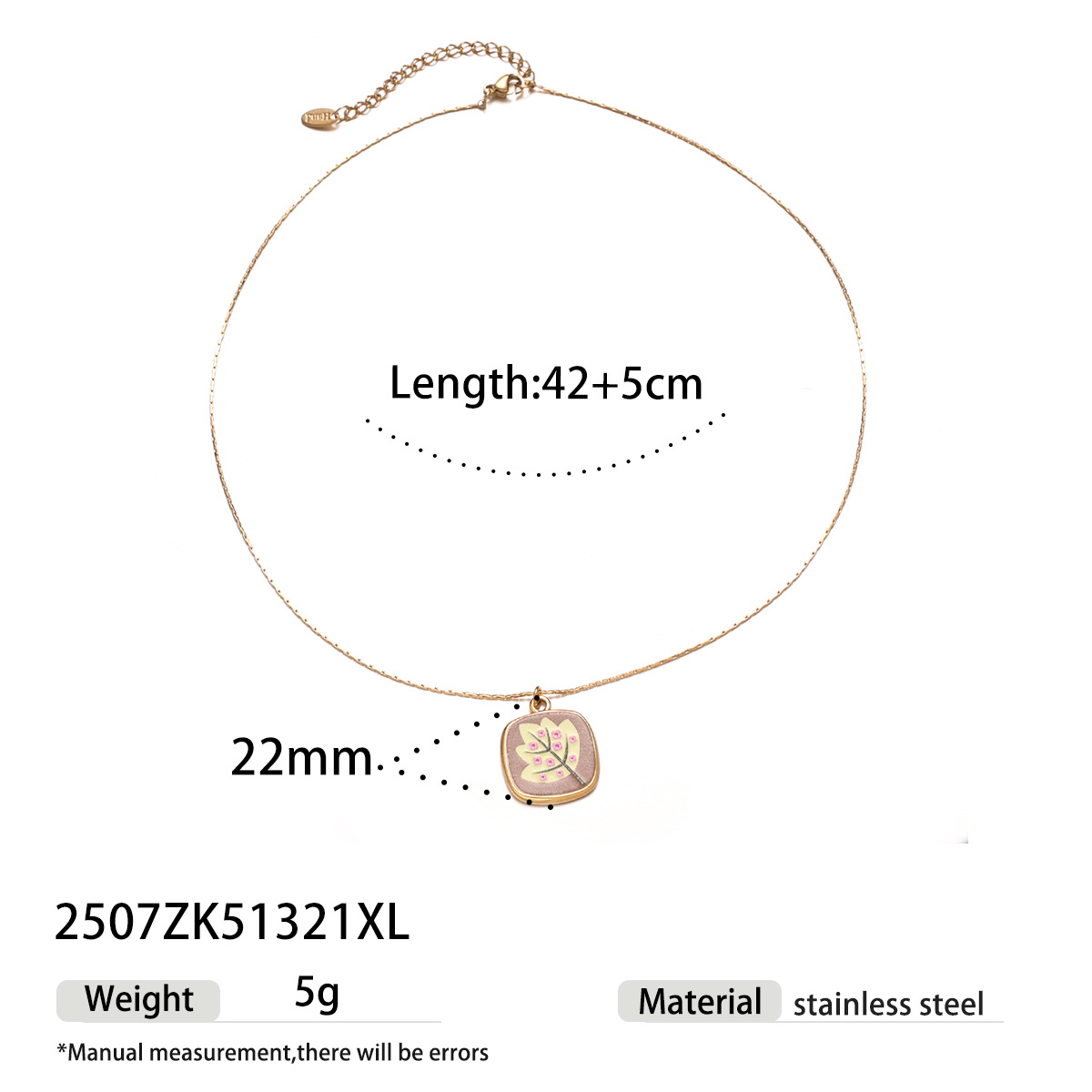 Collar de acero inoxidable de alta calidad de lujo ligero de alta calidad de marca cuadrada collar de aceite natural de titanio no se desvanece joyas