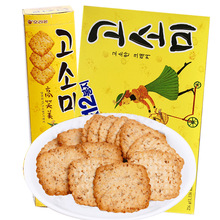 韓國進口食品好麗友高笑美餅干芝麻薄脆咸味兒童辦公室休閑小零食