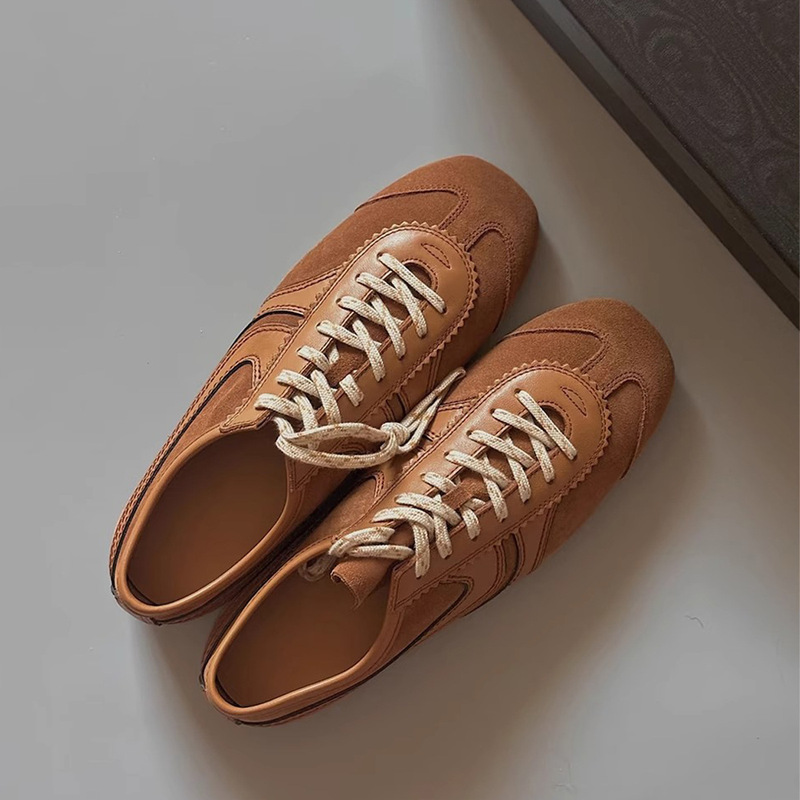 Genuine Leather ~ Flats-Soled Inner Heightening Moral Training Shoes for Women 2025 New Savi Same Style Sports and Leisure Red Dvn Forrest Gump Shoes