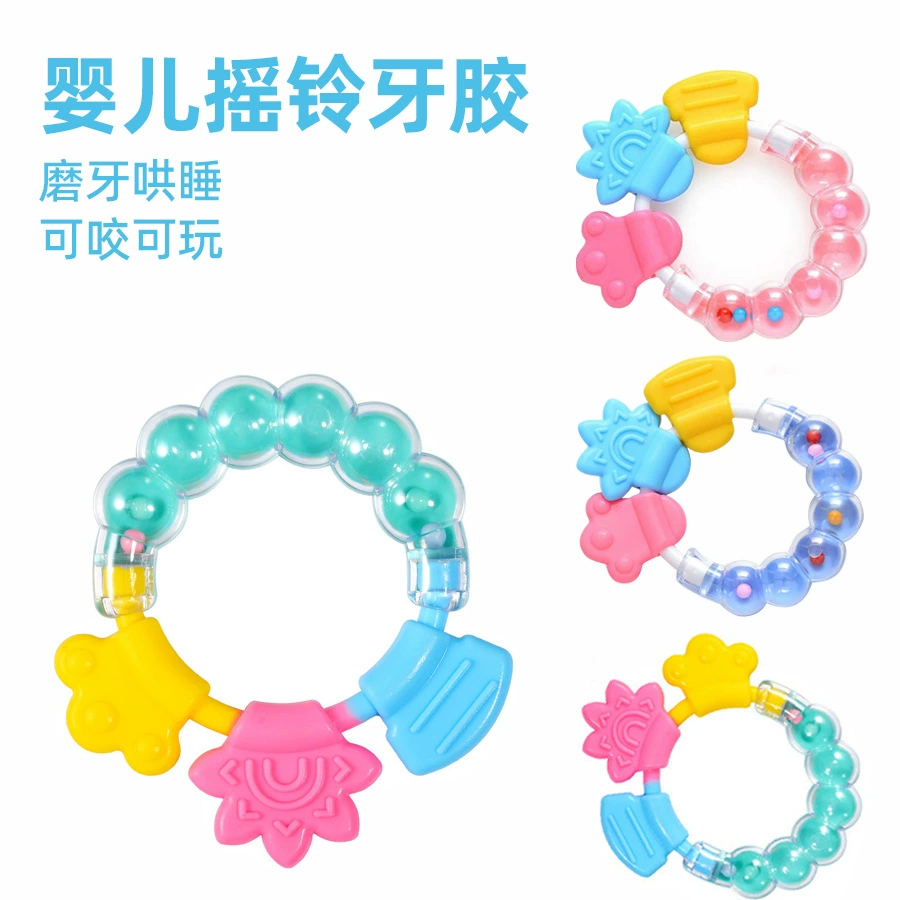 Детский прорезыватель моляр, игрушка для младенцев, силиконовая жевательная забавная детская банка, звуковая погремушка, прорезыватель, успокаивающая молярная палочка
