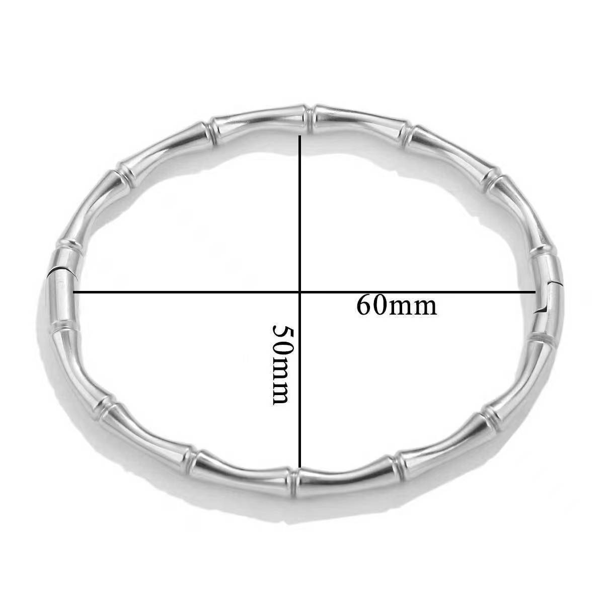 Bamboo titanium steel plain bracelet ins net red same style solid stainless steel hand jewelry wholesale simple elegant style gold_voghion.com