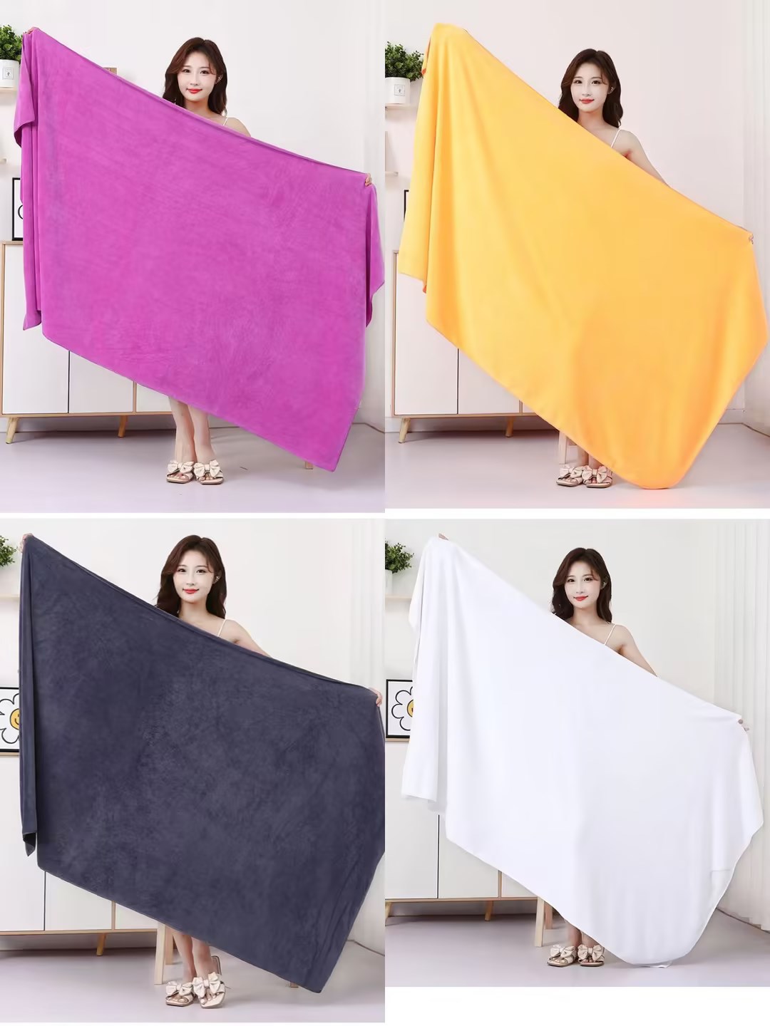 Casual Style Casual Solid Color Superfine Fiber Bath Towels