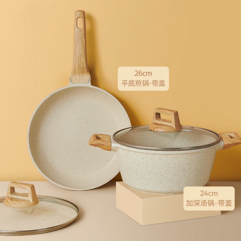 24cm 뚜껑 달린 수프 냄비 + 26cm 뚜껑 달린 프라이팬