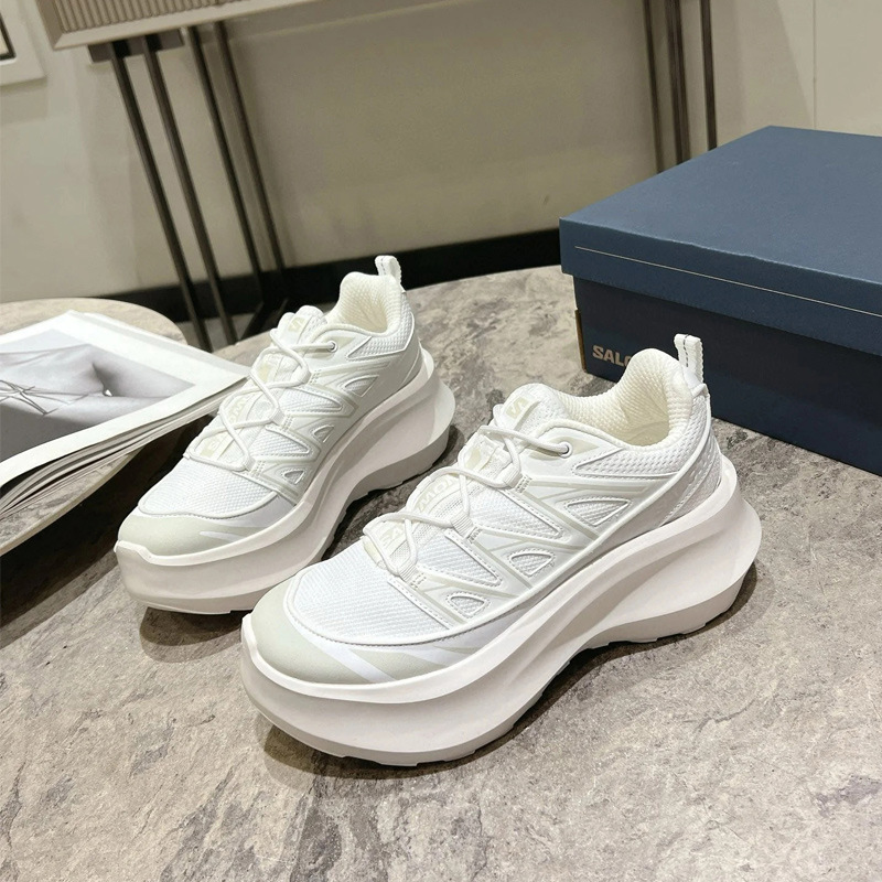 Platform Thick-Soled Height-Increasing Dad Shoes, Runway Style, Early Spring 2026 New Casual Sports Shoes for Women, Lace-Up White Sneakers Platform Thick-Soled Height-Increasing Dad Shoes, Runway Style, Early Spring 2026 New Casual Sports Shoes for Women, Lace-Up White Sneakers