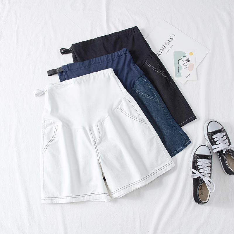 Yunshibai Summer New Maternity Shorts Outer Wear Denim Belly Support Pants Fashionable Pregnancy Maternity Wear 8156