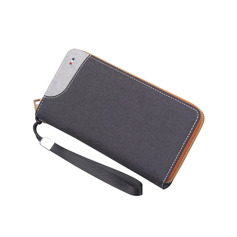 Bolso de lona de hombre bolso de teléfono móvil de hombre gran capacidad larga billetera con cremallera de hombre bolso de mano de hombre pulsera de hombre