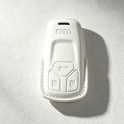 Car key bag: Car Key Case, A3 A5 Q3 - type-a-white-leather-case-separate-key-case