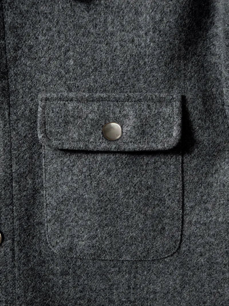 Denim Jacket Men Loose Fit Turn Down Collar Casual Outerwear_voghion.com