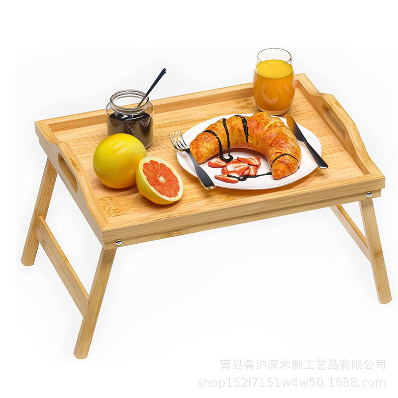 Bandeja de té plegable de bambú Hotel dormitorio plato de fruta merienda bandeja al aire libre plato de fruta de bambú
