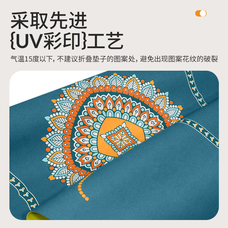 1.5mm 초박형 휴대용 접이식 저장 미끄럼 방지 요가 매트 UV 인쇄 버전 스포츠 피트니스 매트 pu 고무