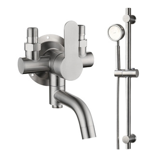 304 stainless steel surface wall mixing valve shower faucet switch hot and cold down faucet shower suit