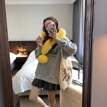 打底衫淑女潮无帽上衣服印花趣味学生圆领卫衣女装小香风春秋网红