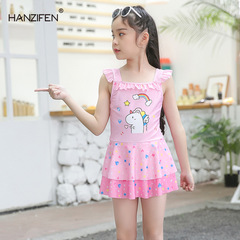 Children's swimsuit girls one-piece swimsuit 2024 cute little girl baby medium and large children quick-drying hot spring swimsuit