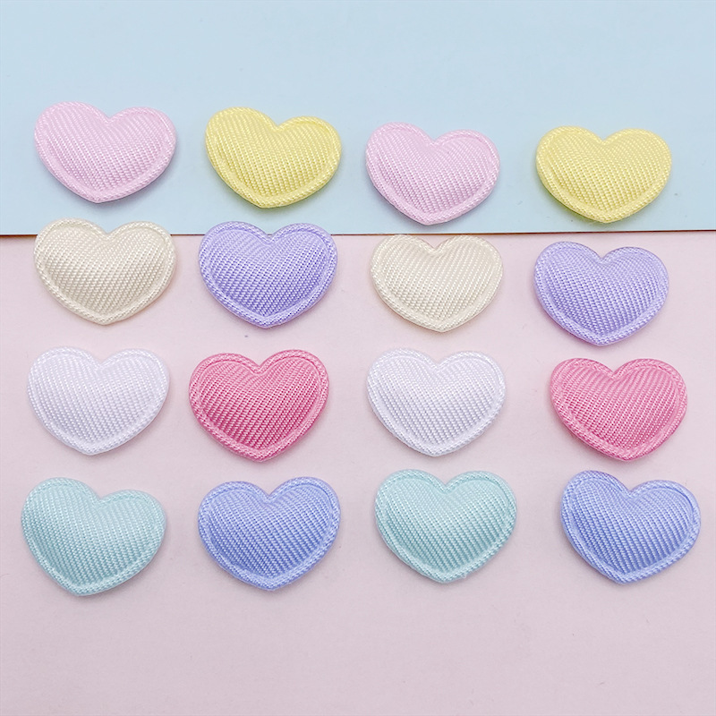 Spot Macaron Color Fabric Heart DIY Jewelry Accessories Kidsren's Clothing Accessories Hair Accessories Hairpin Decorative Materials
