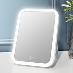 Led化粧鏡卸売りデスクトップ高精細鏡女子寮デスクトップ簡易折り畳み式化粧鏡携帯