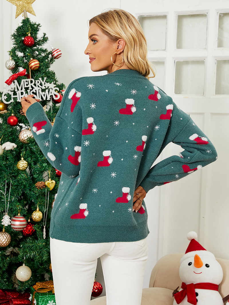 Round Neck Snowflake Christmas Sweater - Sweaters - Uniqistic.com