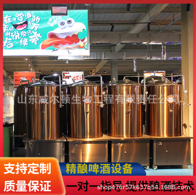 精酿啤酒灌装机械 小型啤酒酿造设备 小型酿造啤酒机械 技术教学