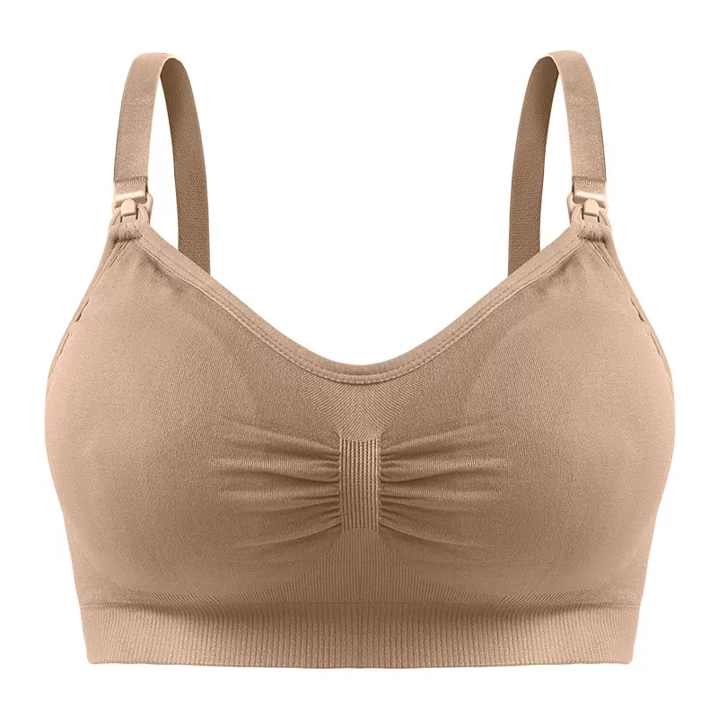 孕妇无痕前开扣哺乳文胸跨境无缝聚拢防下垂妈咪喂奶孕期哺乳内衣