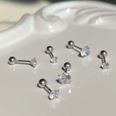 女性用耳ピアスステンレスピアス、シンプルでコンパクトな耳骨ピアス、見た目の良いピアス、就寝時に外す必要のないジュエリー
