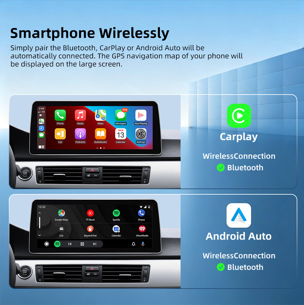 Car Navigation Large Screen Suitable for Bmw 3 Series E90 E91 E92 E93 2005-2012 Bluetooth Carplay