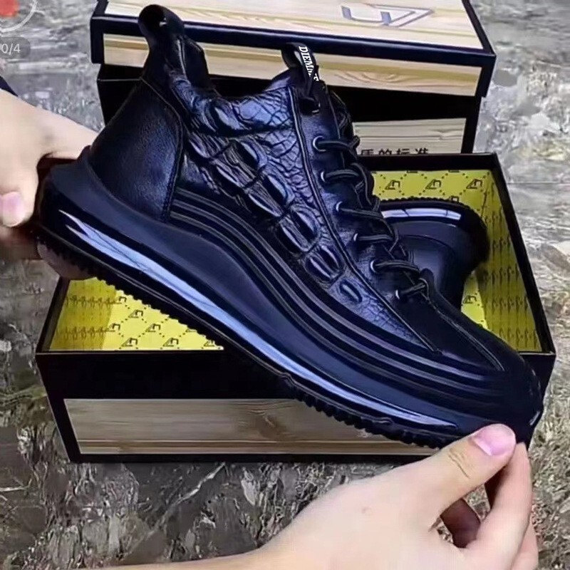 New Unisex Round Toe Artificial Pu Lady Shoes Front Lace up Heightening Medium Heel Men's Casual Leather Shoes Manufacturer Wholesale New Unisex Round Toe Artificial Pu Lady Shoes Front Lace up Heightening Medium Heel Men's Casual Leather Shoes Manufacturer Wholesale